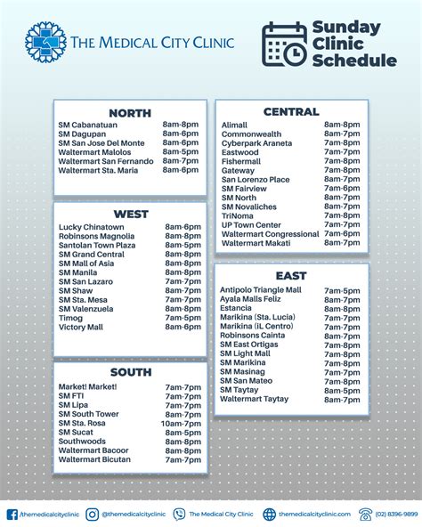 the medical city clinic doctors schedule|Clinic Schedule .